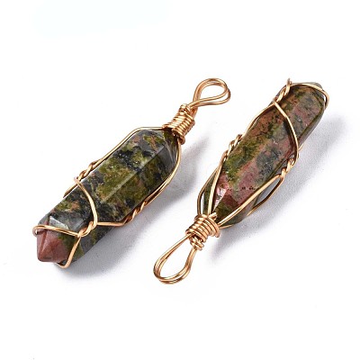 Natural Unakite Big Pendants G-T122-70C-1