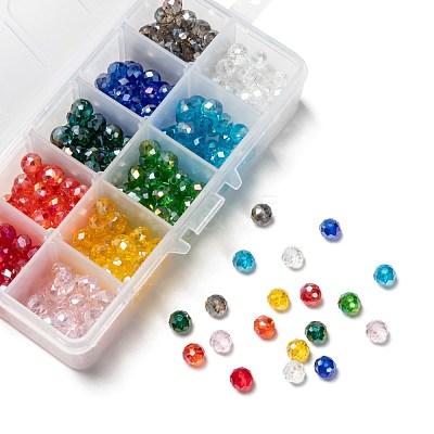 10 Colors Electroplate Glass Beads EGLA-JP0002-01B-8mm-1