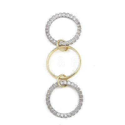 Brass Micro Pave Cubic Zirconia Finger Rings RJEW-D325-01PG-02-1