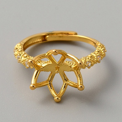 Adjustable Brass Ring Findings KK-WH0062-40G-1