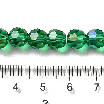 Electroplate Transparent Glass Beads Strands EGLA-A035-T8mm-L18-1