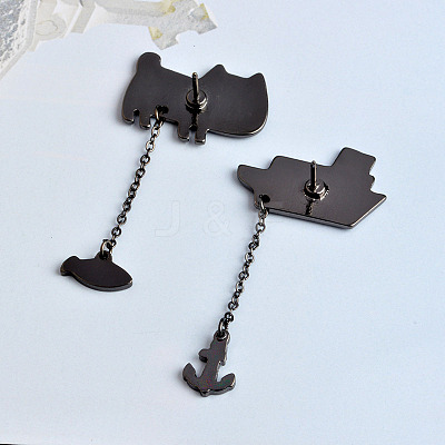 Creative Zinc Alloy Kitten Brooches JEWB-R014-03B-1