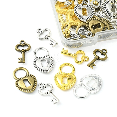 80Pcs 8 Style DIY Alloy Pendants FIND-FS0001-66-1