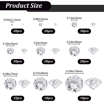 9 Styles Cubic Zirconia Cabochons ZIRC-BBC0002-97-1