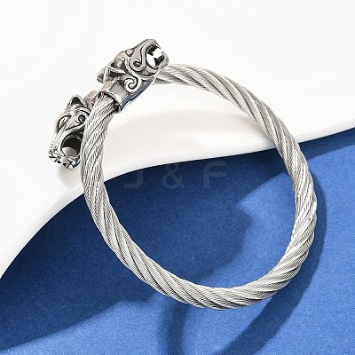 304 Stainless Steel Bangles for Men Women BJEW-H631-05B-AS-1