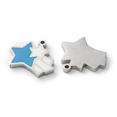 304 Stainless Steel Enamel Charms STAS-M102-20P-01-1