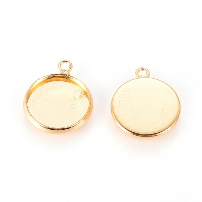 Brass Pendant Cabochon Settings KK-B534-D-G-1