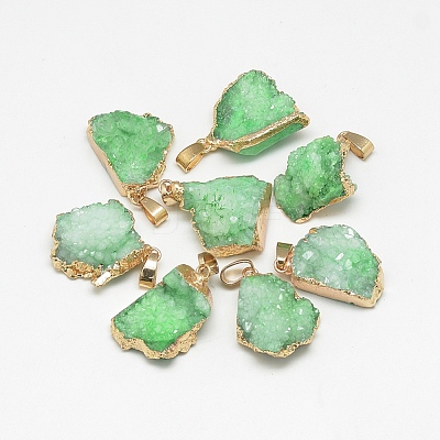 Natural Druzy Agate Pendants G-Q494-76C-1