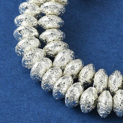Electroplated Natural Lava Rock Beads Strands G-I360-P01-04-1