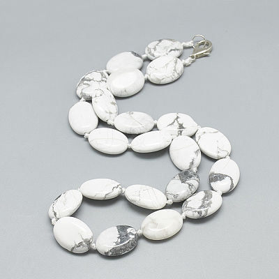 Natural Howlite Beaded Necklaces NJEW-S402-10-1