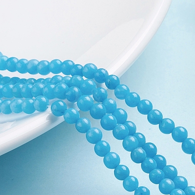 Natural Mashan Jade Round Beads Strands G-D263-4mm-XS20-1