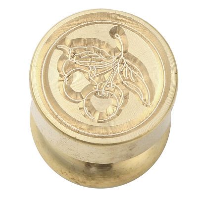 Golden Tone Round Wax Seal Brass Stamp Heads LS-AJEW-M040-01G-D-1