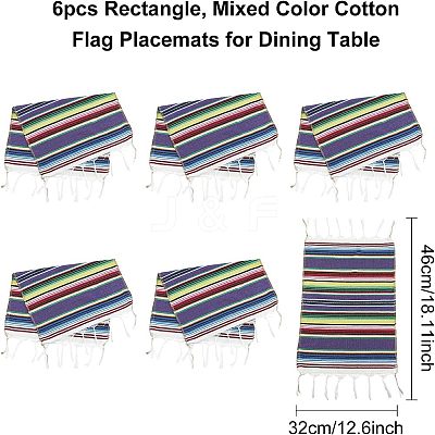 Cotton Flag Placemats for Dining Table and Felt Pennant Flags DJEW-FG0001-03-1