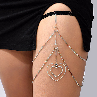 Alloy Sexy Hollow Elastic Multilayer Heart Chain FS-WGB5E69-01-1
