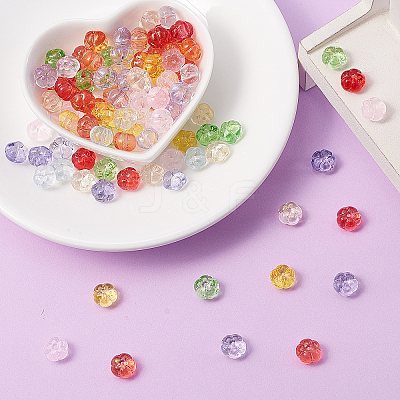 100Pcs 10 Colors Transparent Glass Beads GLAA-CJ0001-46-1