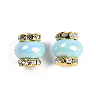 Resin Beads with Brass Rhinestone Rondelle KK-H490-05G-05-1
