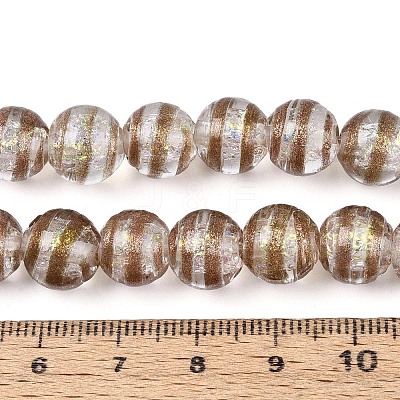 Handmade Foil Glass Beads Strands FOIL-N033-05H-1