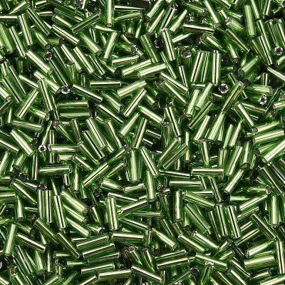 Plated Glass Bugle Beads SEED-S046-01B-49A-1