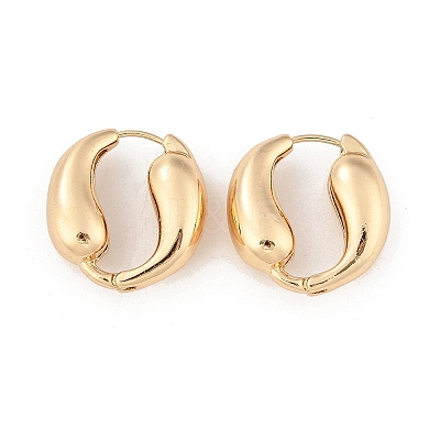 Brass Hoop Earrings for Women EJEW-U041-09G-1