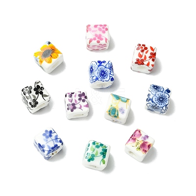 Printed Porcelain European Beads FIND-CJZ0001-003-1