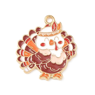 Thanksgiving Day Alloy Enamel Pendants ENAM-I076-01G-07-1