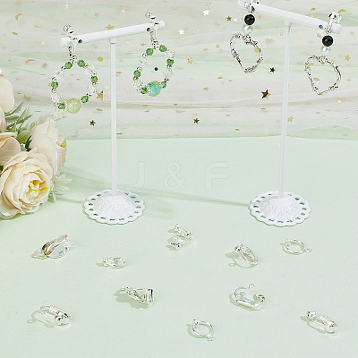 36Pcs 6 Styles Brass Clip-on Earring Converters Findings KK-SC0004-73-1