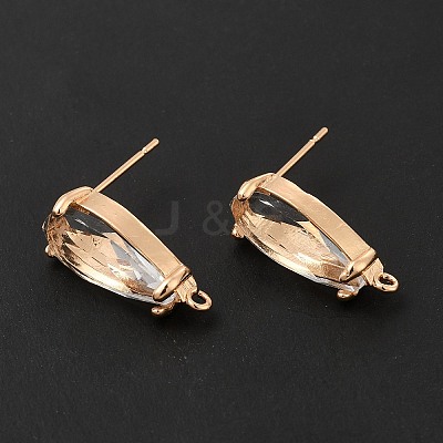 K9 Glass Stud Earring Teardrop Findings KK-E071-25KCG-05-1