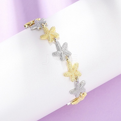 Brass Link Chain Bracelets for Women BJEW-G762-01GP-03-1