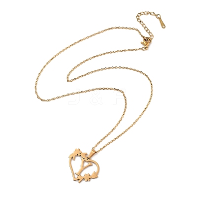 PVD Vacuum Plating 201 Stainless Steel Pendant Necklaces NJEW-R267-02Y-G-1