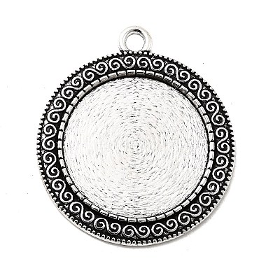 Tibetan Style Alloy Pendant Cabochon Settings LS-TIBEP-N003-52AS-1