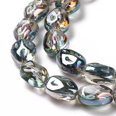 Transparent Electroplate Glass Beads Strands GLAA-C025-02K-1