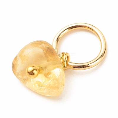 7Pcs 7 Styles Natural Stone Chip Charms PALLOY-JF01485-01-1