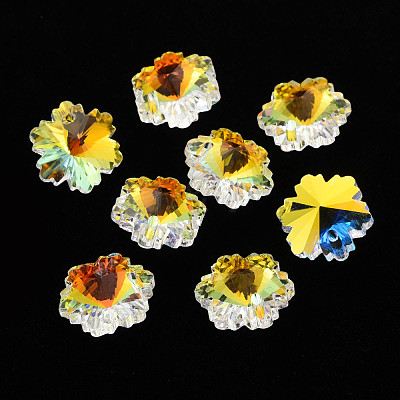 Electroplated Glass Charms EGLA-N006-015D-1