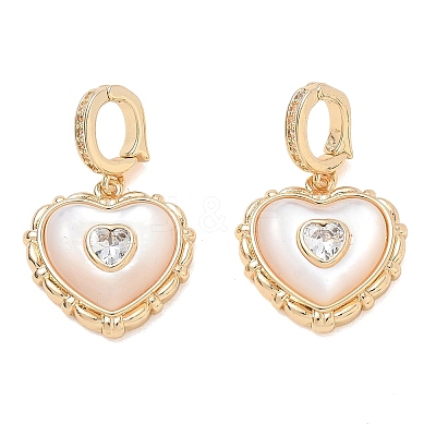 Brass Micro Pave Clear Cubic Zirconia Pendants KK-CBA61F8-06G-1