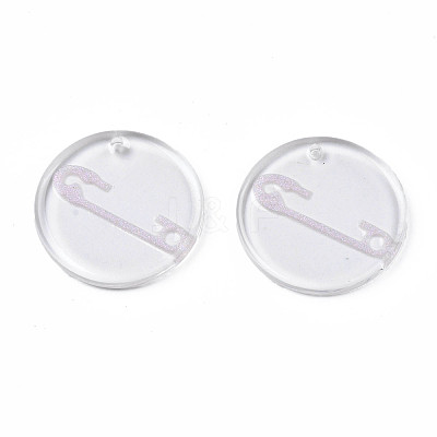 Transparent Resin Pendants RESI-N030-005A-1