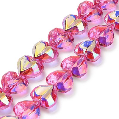 Electroplate Transparent Glass Beads Strands EGLA-B012-AB07-1