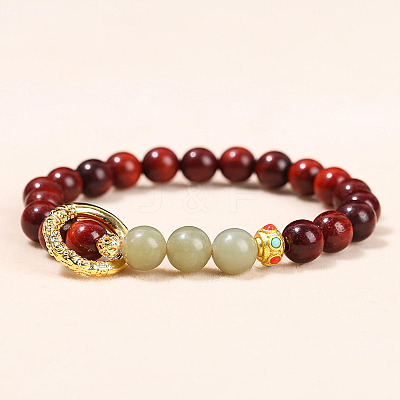 Wood Beads Stretch Bracelets WG92C20-04-1