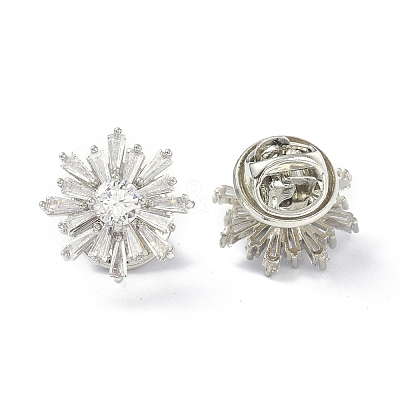 Sparkling Flower Brooch Pin JEWB-K006-01P-1