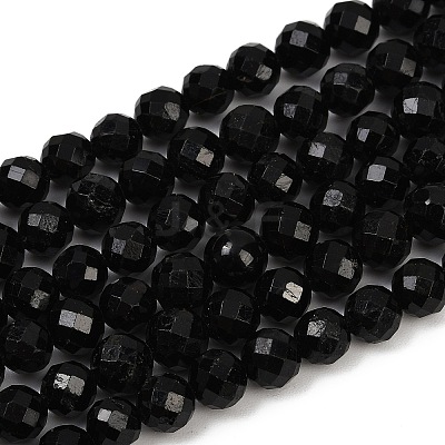 Natural Black Tourmaline Beads Strands LS-G-G927-46-1