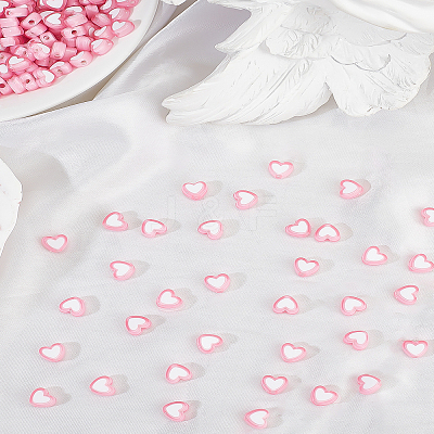 350pcs Heart Acrylic Beads TACR-LP0001-01-1