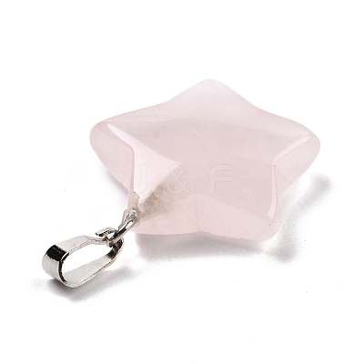 Natural Rose Quartz Pendants G-I319-01P-07-1