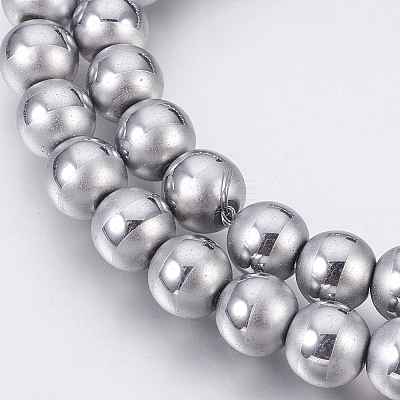 Electroplate Non-Magnetic Synthetic Hematite Beads Strands G-F585-C05-8mm-1