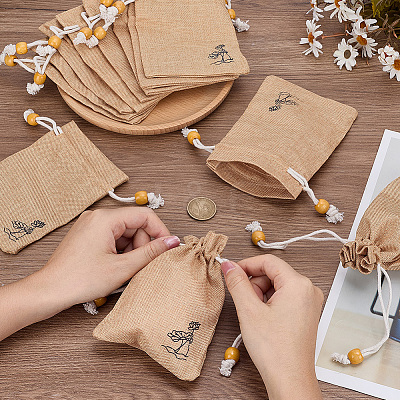20Pcs Burlap Packing Pouches ABAG-SP0001-57B-1