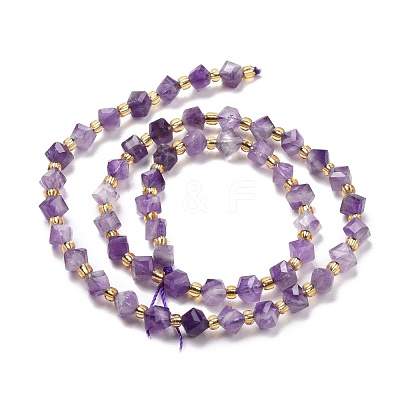 Natural Chevron Amethyst Beads Strands G-P463-13-1