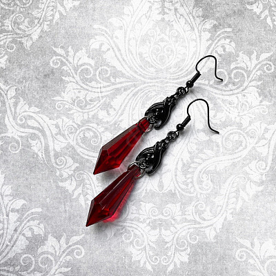 Alloy Glass Dangle Earrings FS-WG67762-01-1