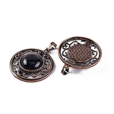 Synthetic Blue Goldstone Pendants G-Q158-03-14-1