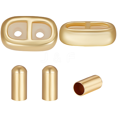 5 Sets Brass Cord Ends KK-BBC0009-28-1