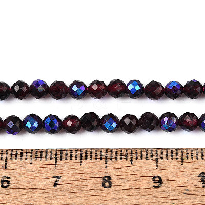 AB Color Plated Natural Garnet Beads Strands G-T144-B07-01-1