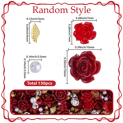 150Pcs Resin & Rhinestone Cabochons DIY-SP0005-87-1