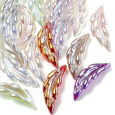 10Pcs UV Plating Iridescent Acrylic Pendants OACR-YW0004-27-1